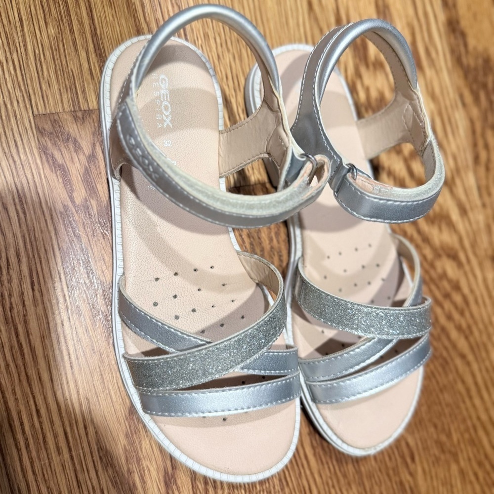 Geox Girl J S. Karly Sandal Silver size 1 - Picture 2 of 8
